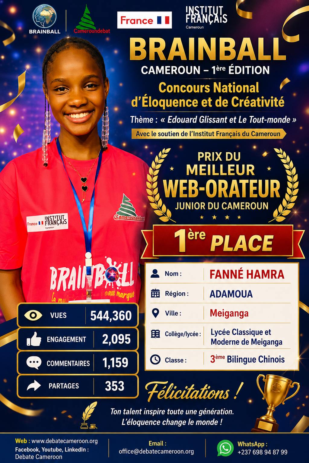 Prix National du Meilleur Web-orateur Brainball Cameroun Eloquence