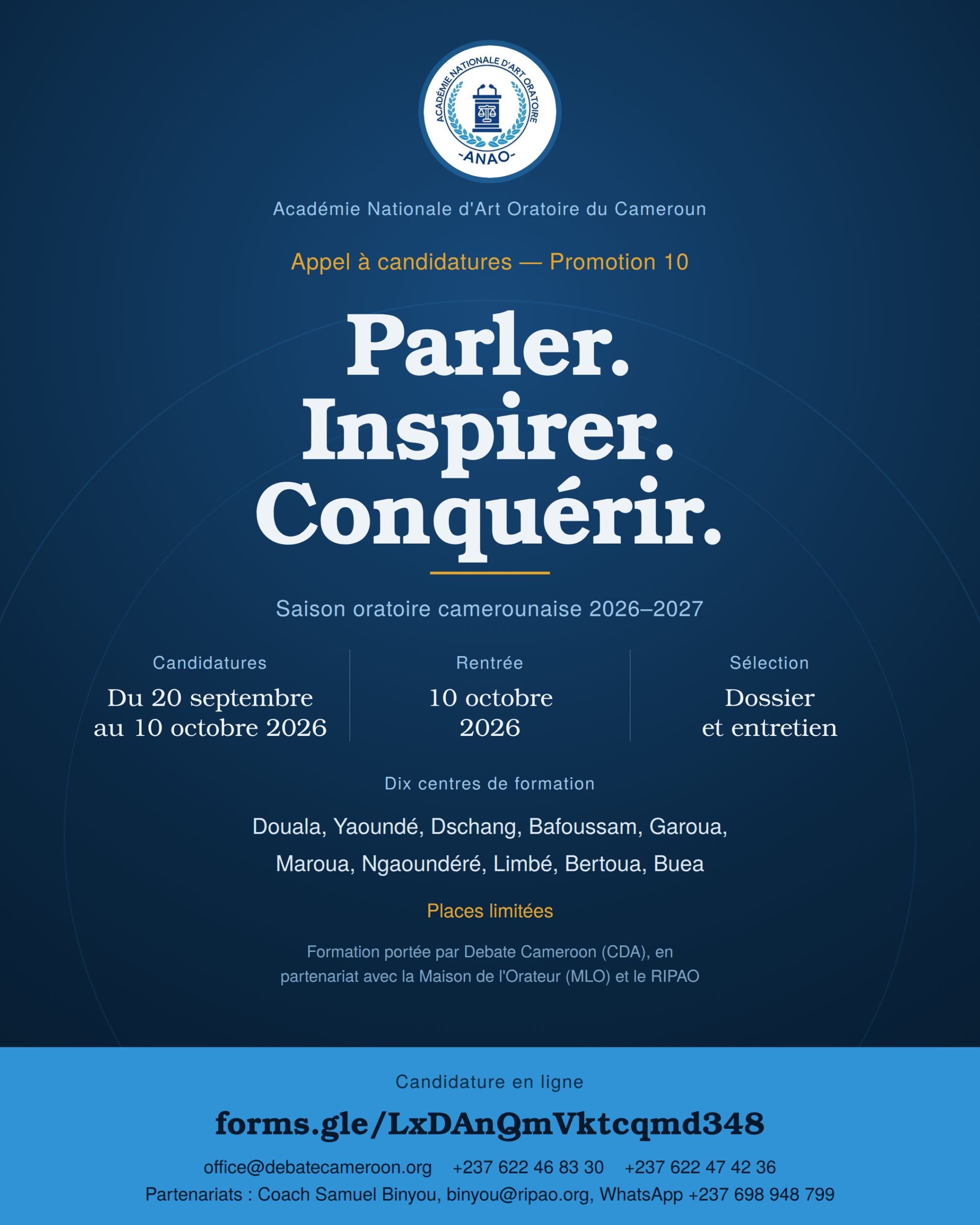 FORMATION COACHING EN ART ORATOIRE N°10 CAMEROUN