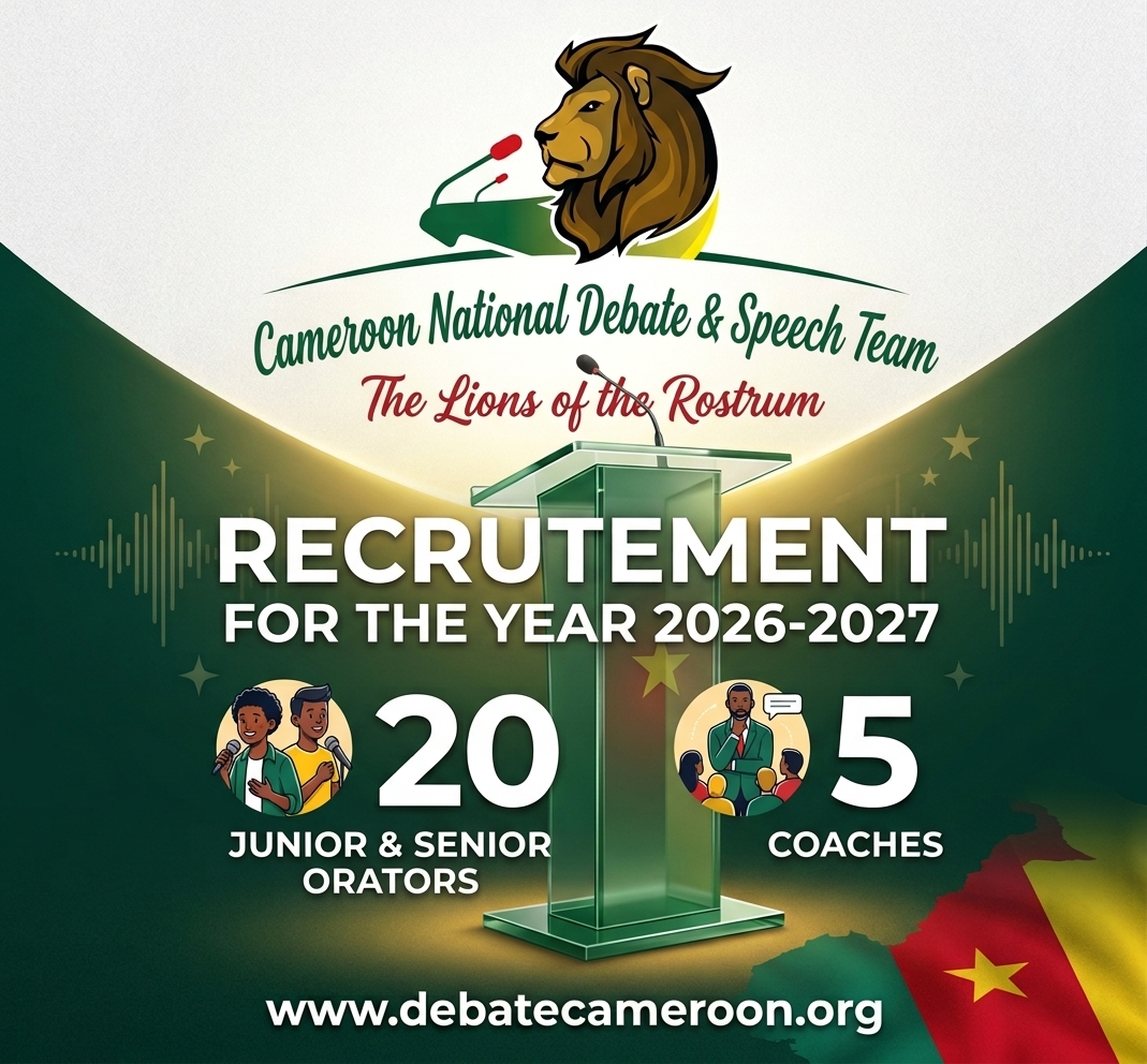 Debate Cameroon Recrutement year 2026-2025 5 coaches 20 speakers International Career